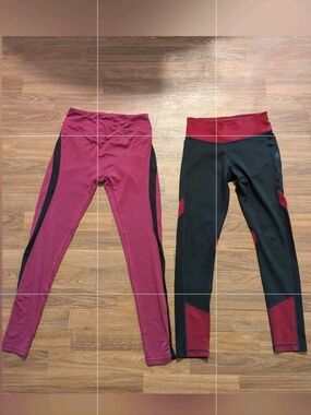 Black XS Adidas and Pink S Unbranded Yoga Pants Set